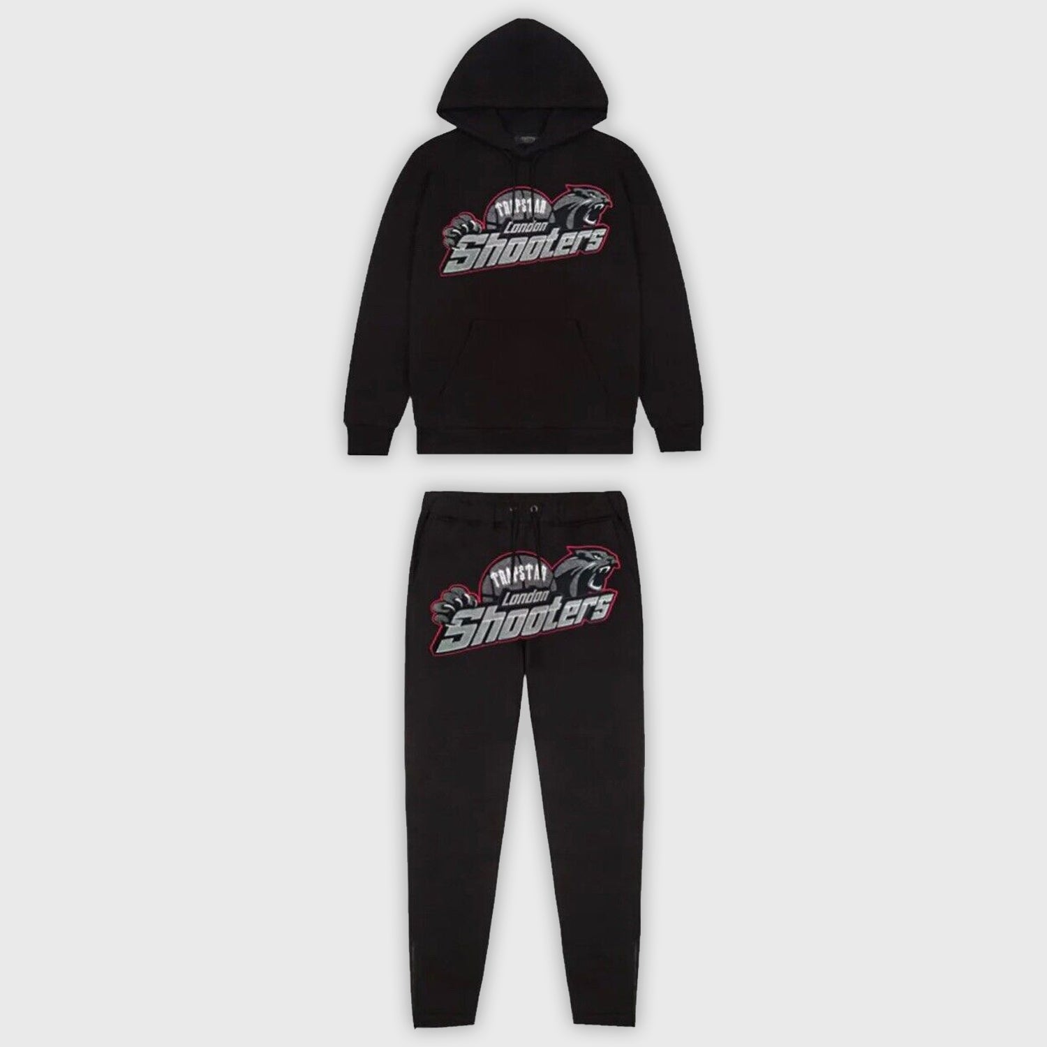 TRAPSTAR SHOOTERS HOODED TRACKSUIT - BLACK / RED KICKKONNECT