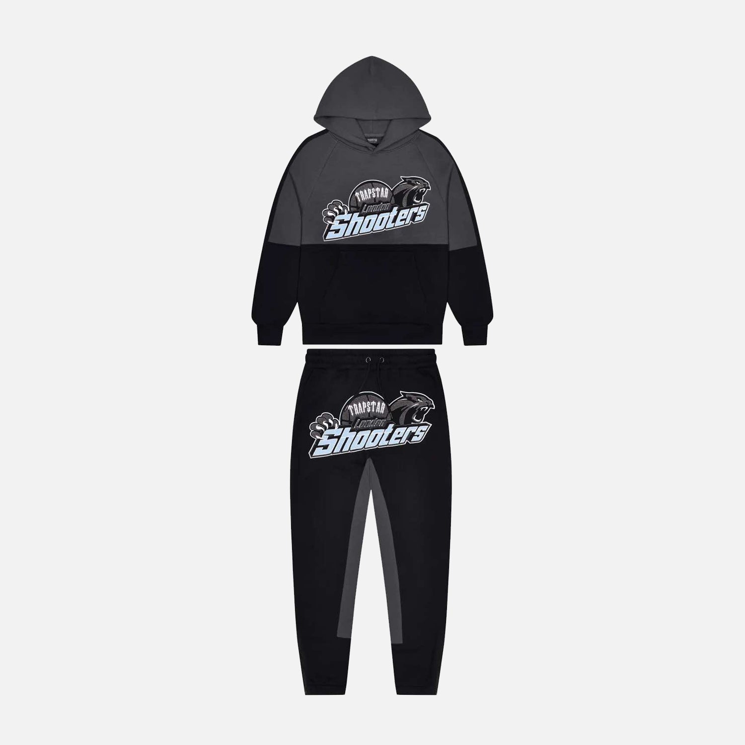 Trapstar Shooters Hooded Panel Tracksuit - Black / Blue