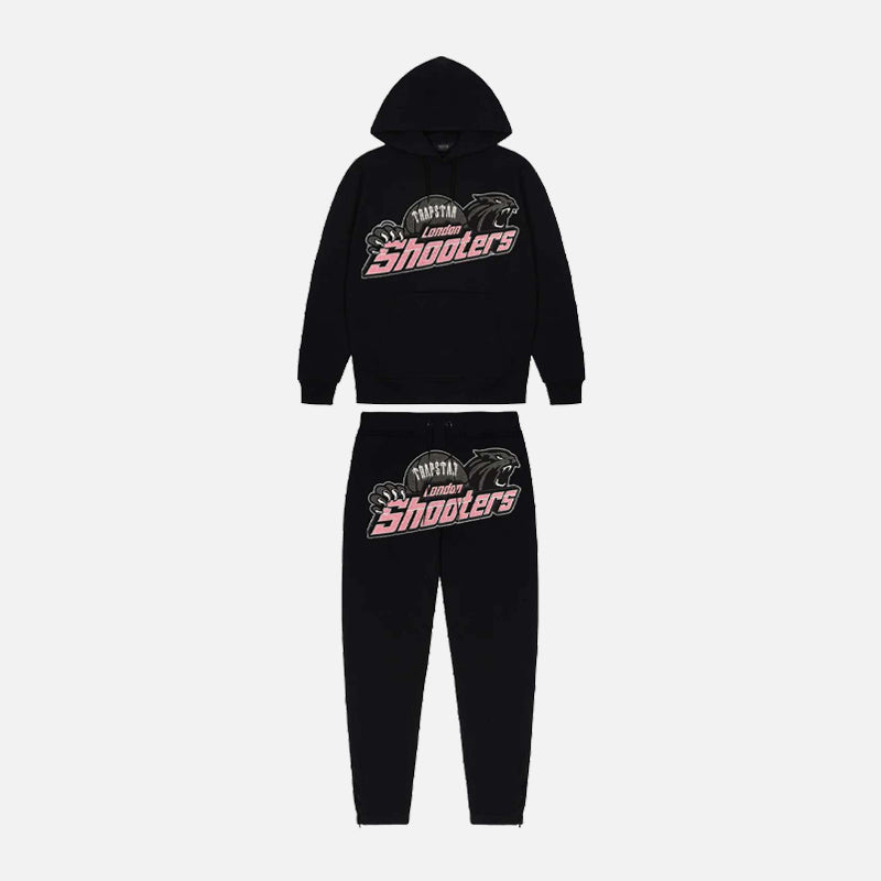 Trapstar Shooters Hooded Tracksuit - Black / Pink