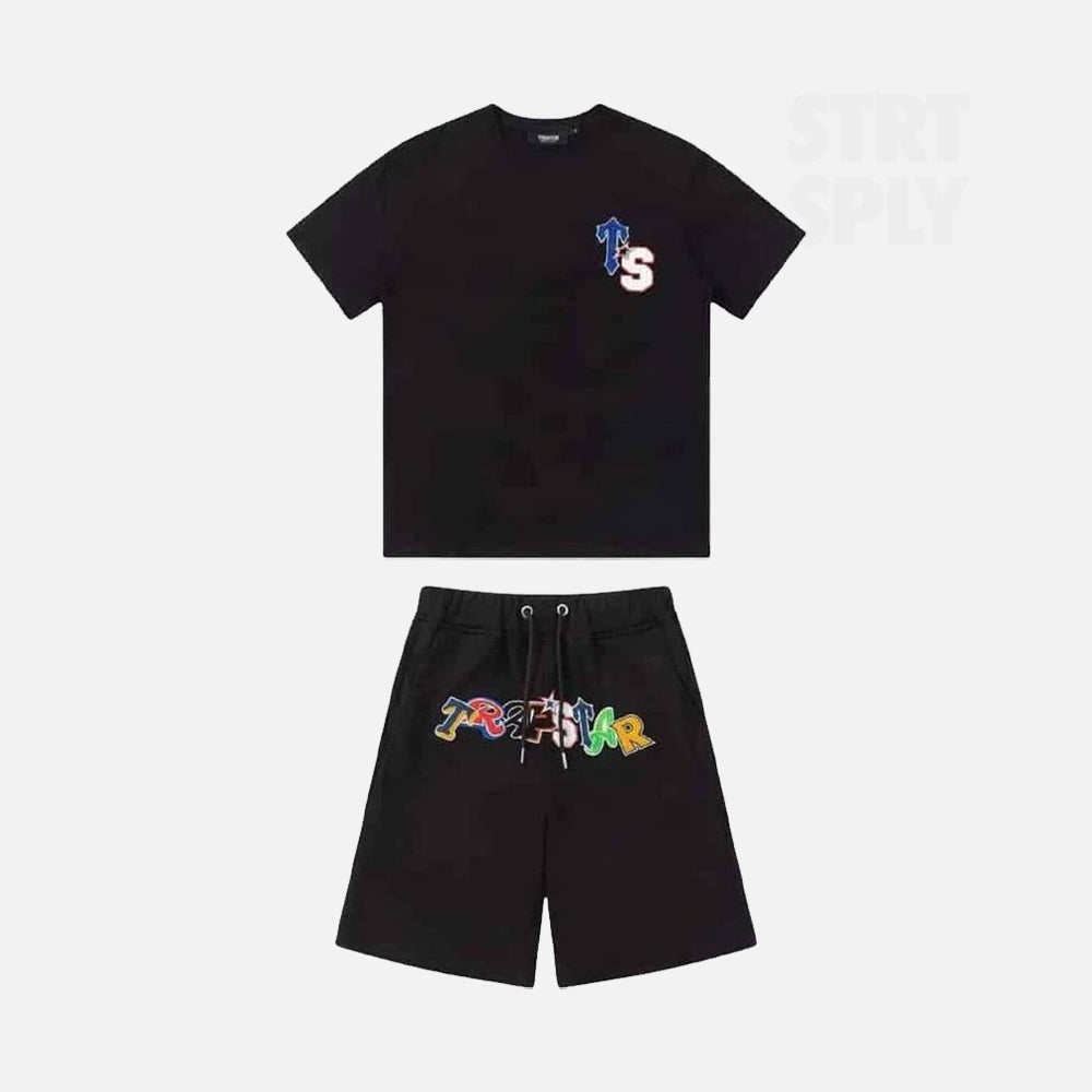 Trapstar Wildcard Chenille T-Shirt & Short Set - Black