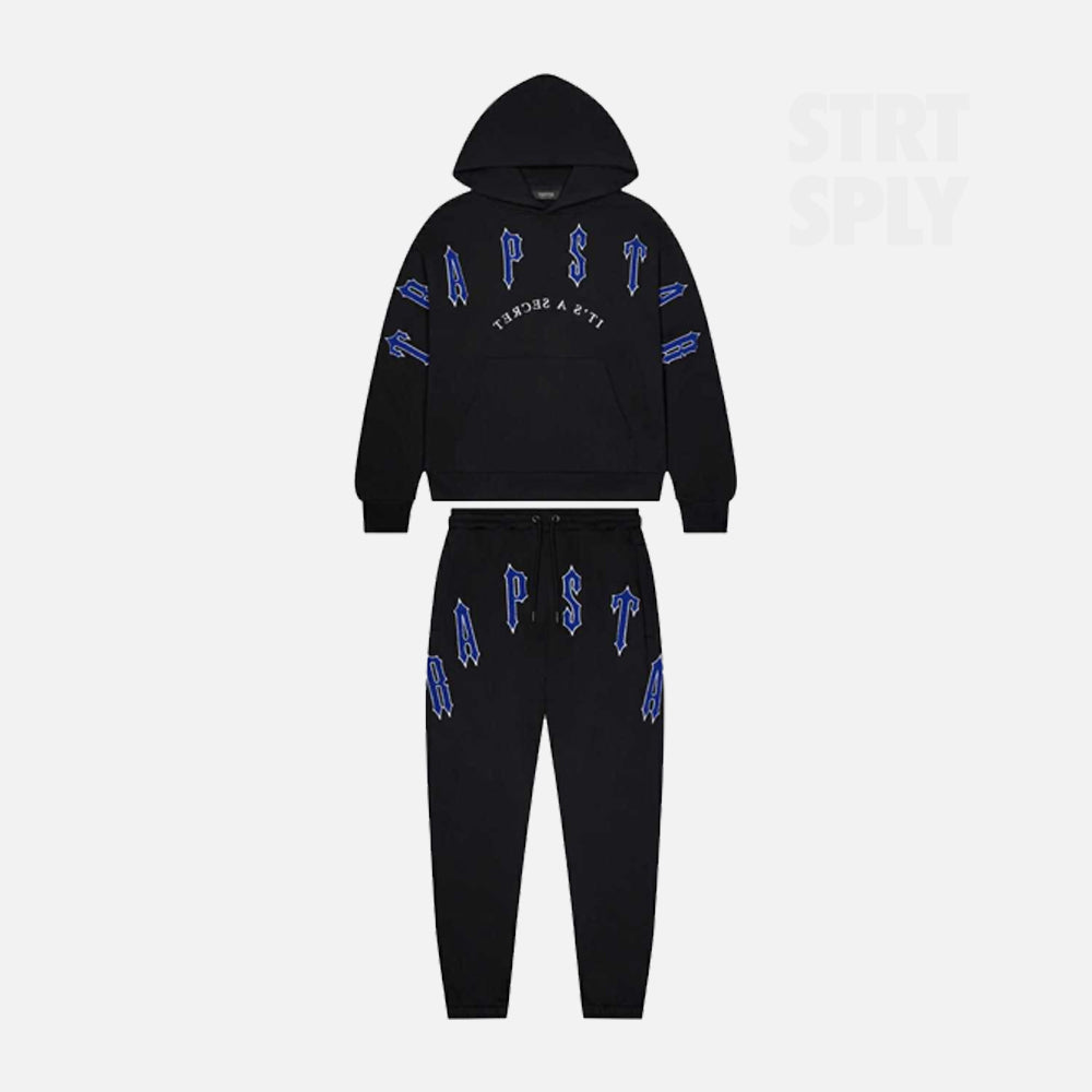 Trapstar Irongate Arch Chenille 2.0 Hooded Tracksuit - Black / Blue