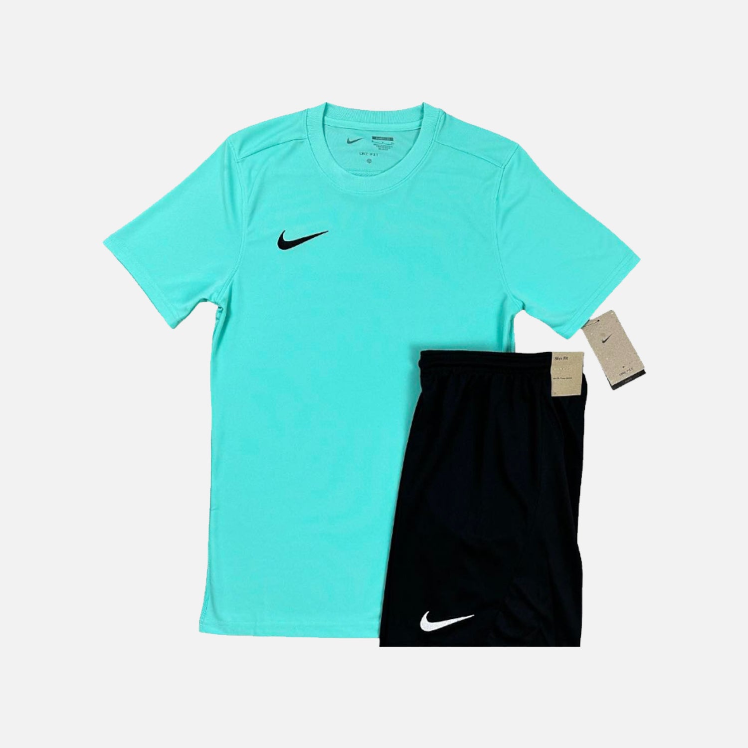 Nike Dri-Fit Essential T-Shirt & Short Set - Turquoise / Black