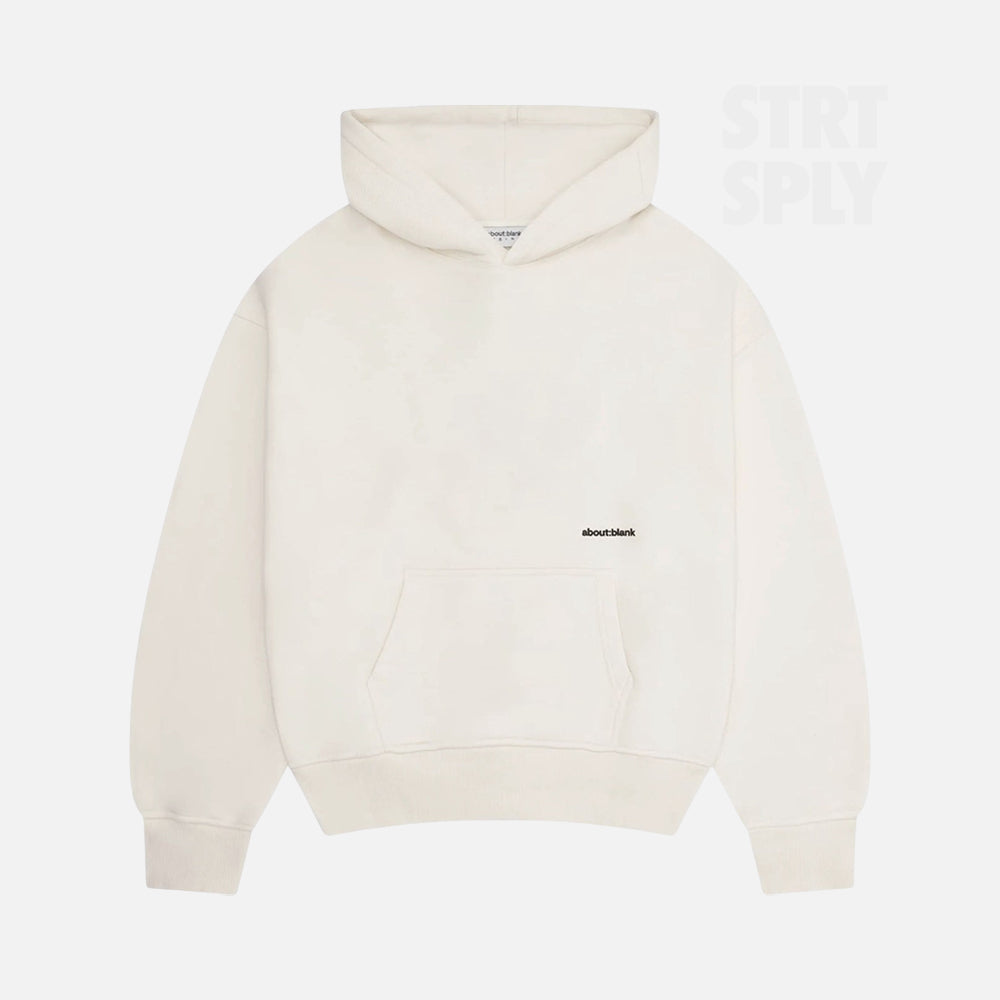 about:blank Box Hoodie - Ecru / Black