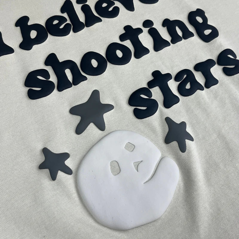 Broken Planet Market 'I Believe In Shooting Stars' T Shirt - Bone White