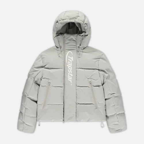 trapstar irongate technical puffer coat jacket light grey small medium large x large kickkonnect