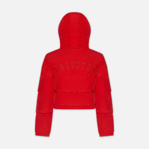 Women's Trapstar Irongate Detachable Hooded Puffer Jacket - Infrared