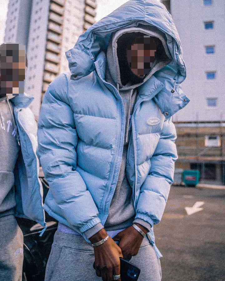 Trapstar Hyperdrive Detachable Hooded Puffer Jacket - Ice Blue